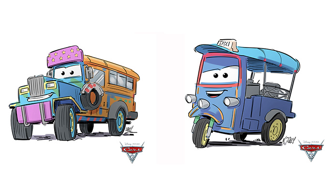 Jeepney dan Tuk-tuk. (Dok. Pixar Animation)