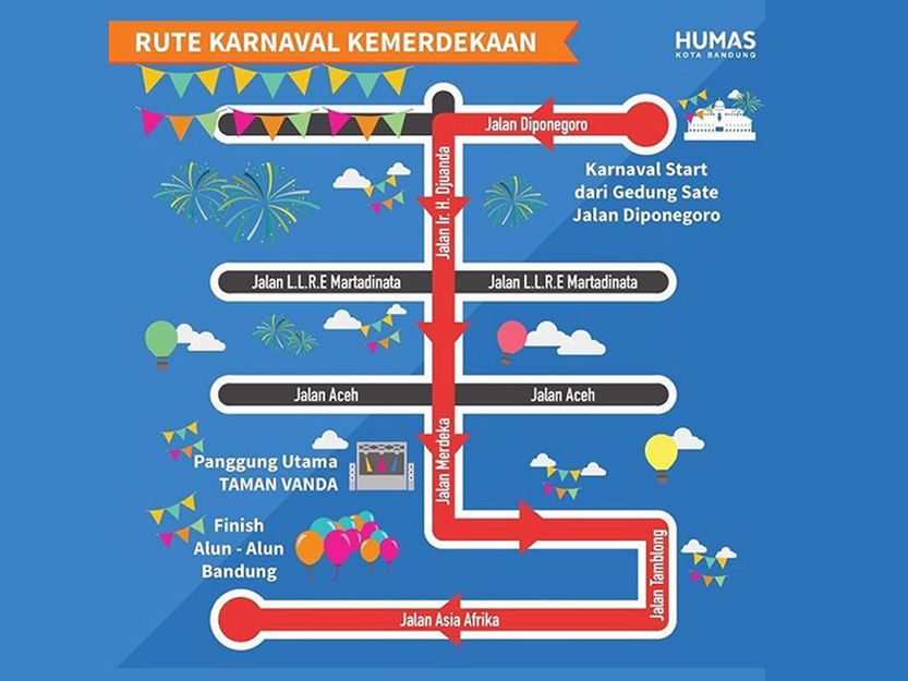 Rute Karnaval Kemerdekaan Bandung 2017