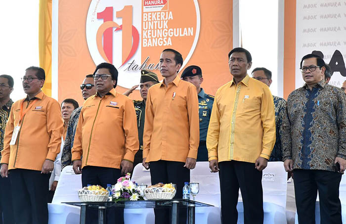Presiden Joko Widodo pada Puncak Peringatan Hari Ulang Tahun ke-11 Partai Hanura di Semarang
