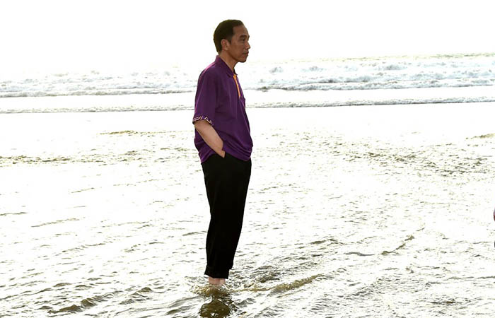 Presiden Joko Widodo tengah berada di Pantai Kuta