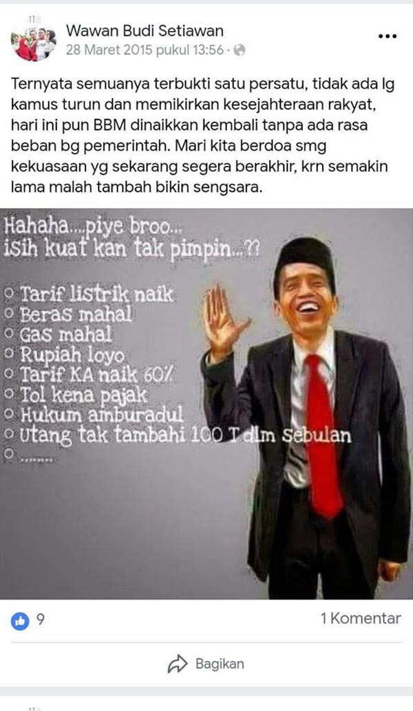Nyinyir terhadap Jokowi