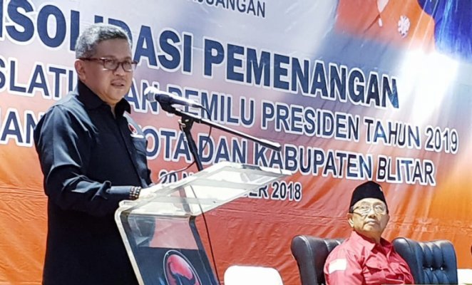 Hasto tantang kader Blitar menangkan Jokowi-Maruf di Pilpres 2019