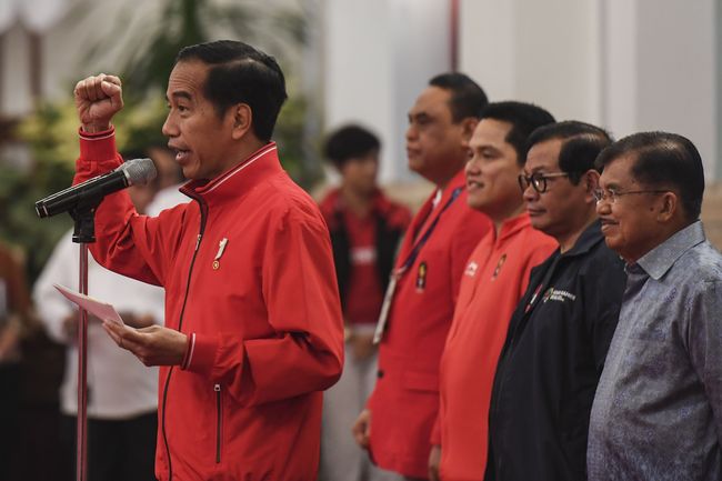 Jokowi hadiri HUT PDIP ke 46 (:ist)