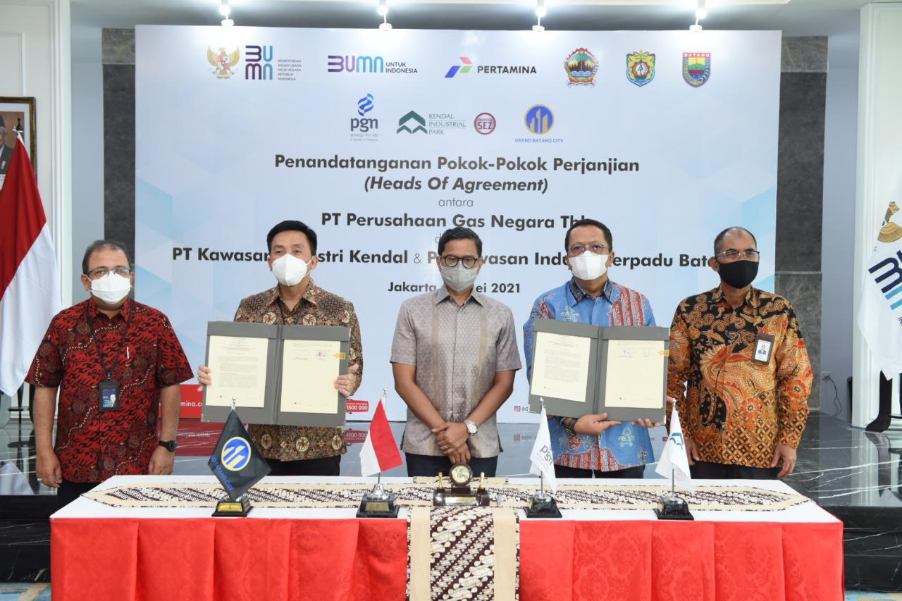 Langkah BUMN Dukung Penyediaan Gas Bumi Untuk Kawasan Industri di Jawa Tengah Melalui Penandatanganan HOA PGN - KI Kendal - KIT Batang